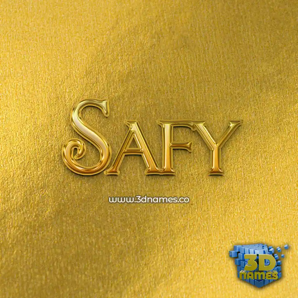 safy in All Gold style - 3D name wallpaper
