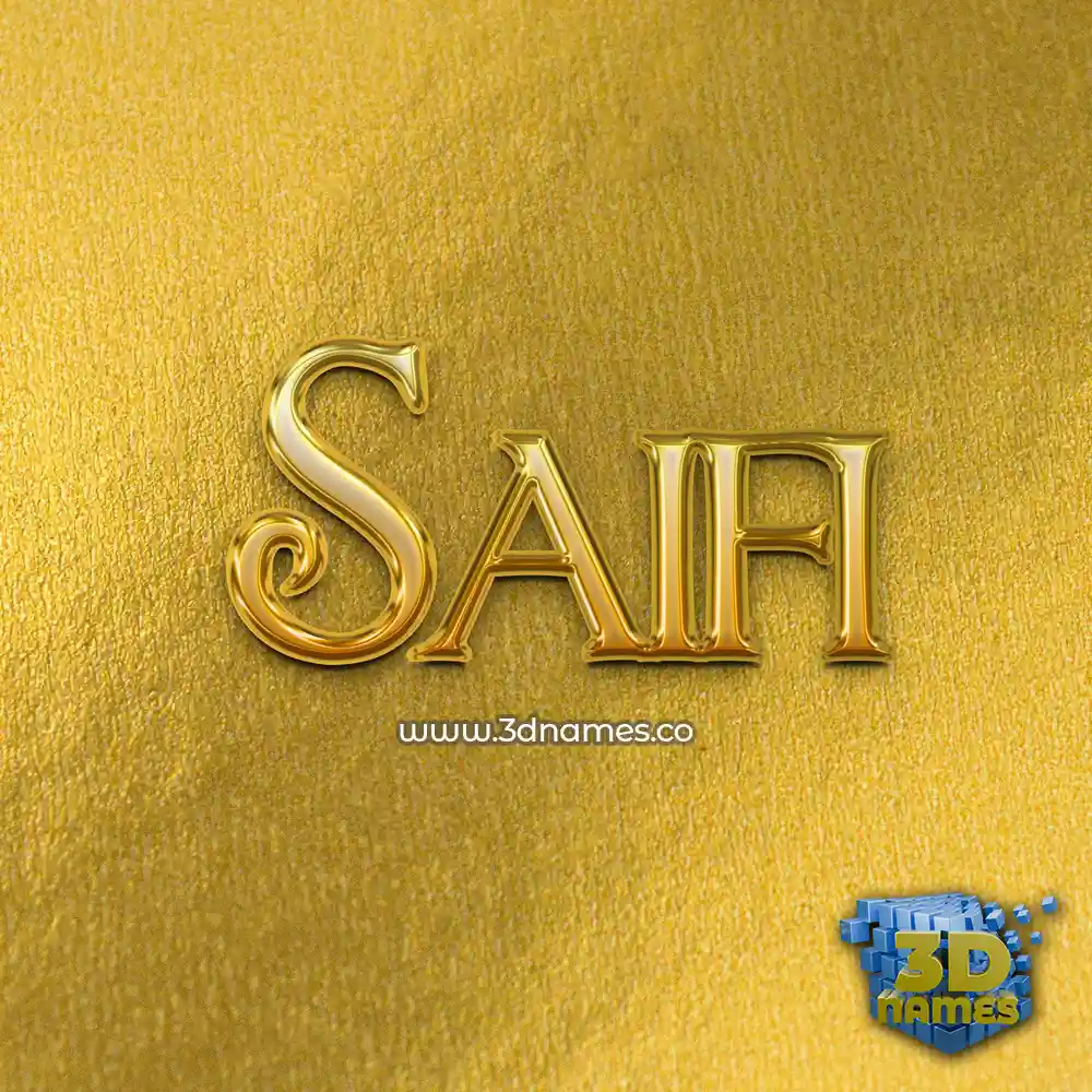 saifi in All Gold style - 3D name wallpaper