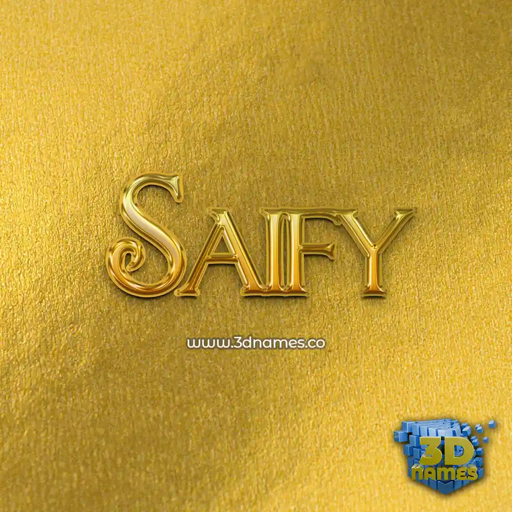 saify in All Gold style - 3D name wallpaper