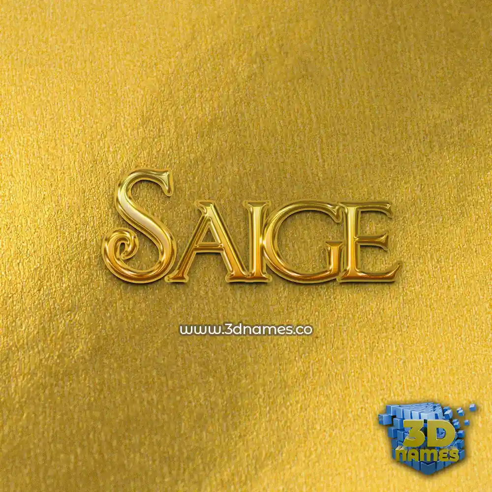 saige in All Gold style - 3D name wallpaper