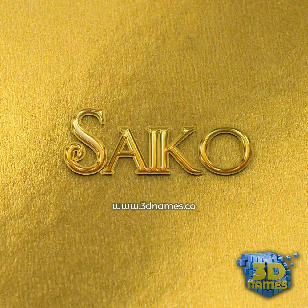 saiko in All Gold style - 3D name wallpaper