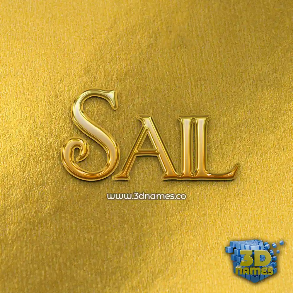 sail in All Gold style - 3D name wallpaper