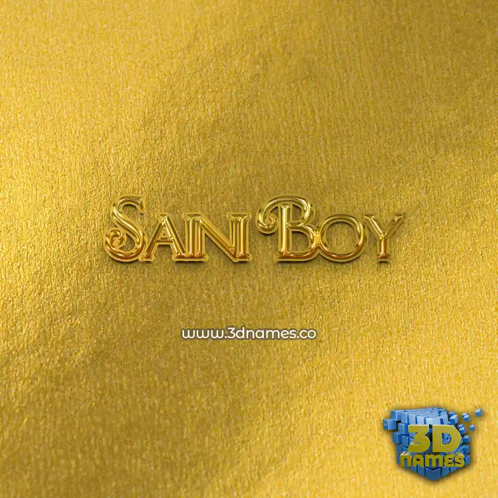 saini boy in All Gold style - 3D name wallpaper