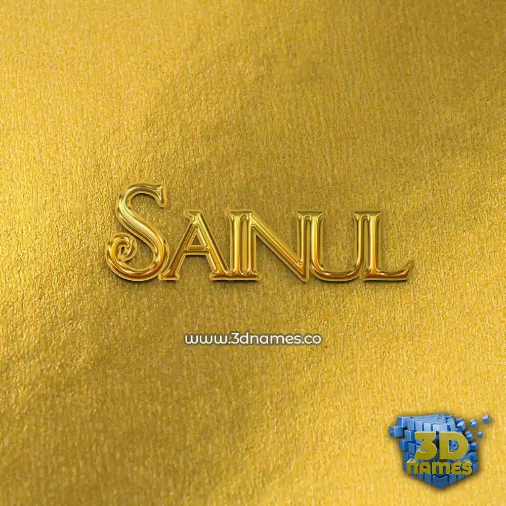 sainul in All Gold style - 3D name wallpaper