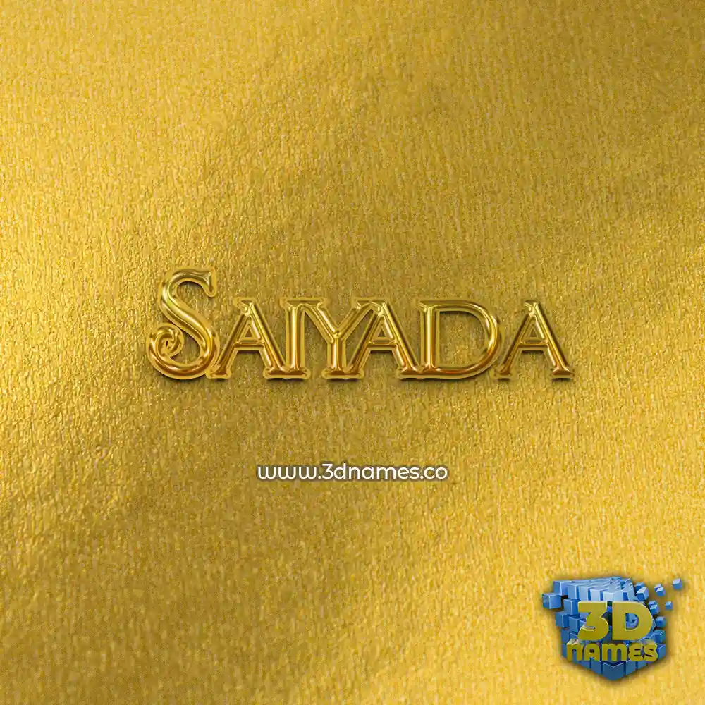 saiyada in All Gold style - 3D name wallpaper