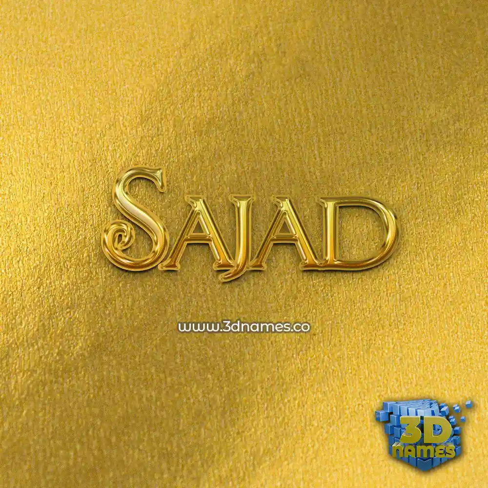sajad in All Gold style - 3D name wallpaper