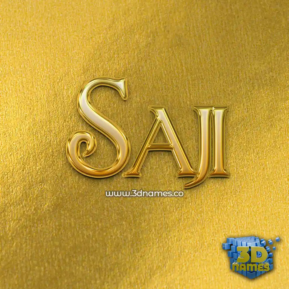 saji in All Gold style - 3D name wallpaper
