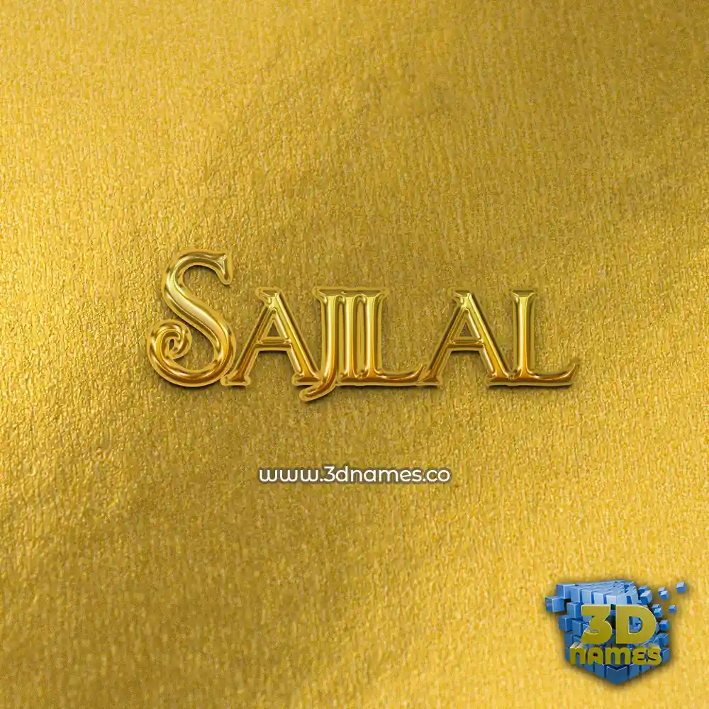 sajilal in All Gold style - 3D name wallpaper
