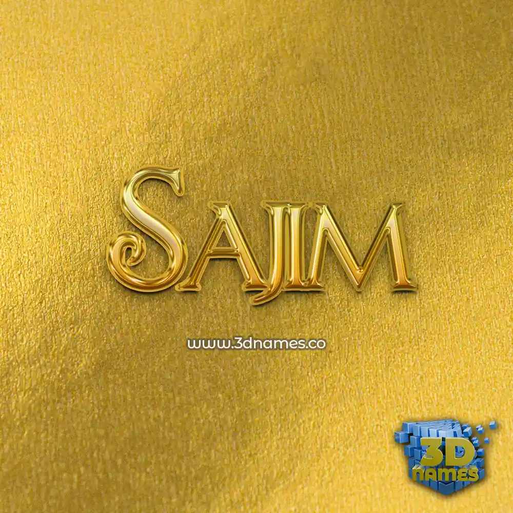 sajim in All Gold style - 3D name wallpaper