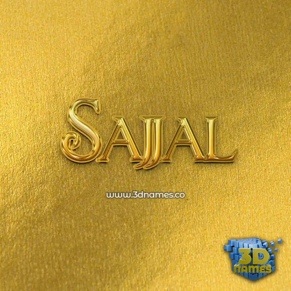 sajjal in All Gold style - 3D name wallpaper