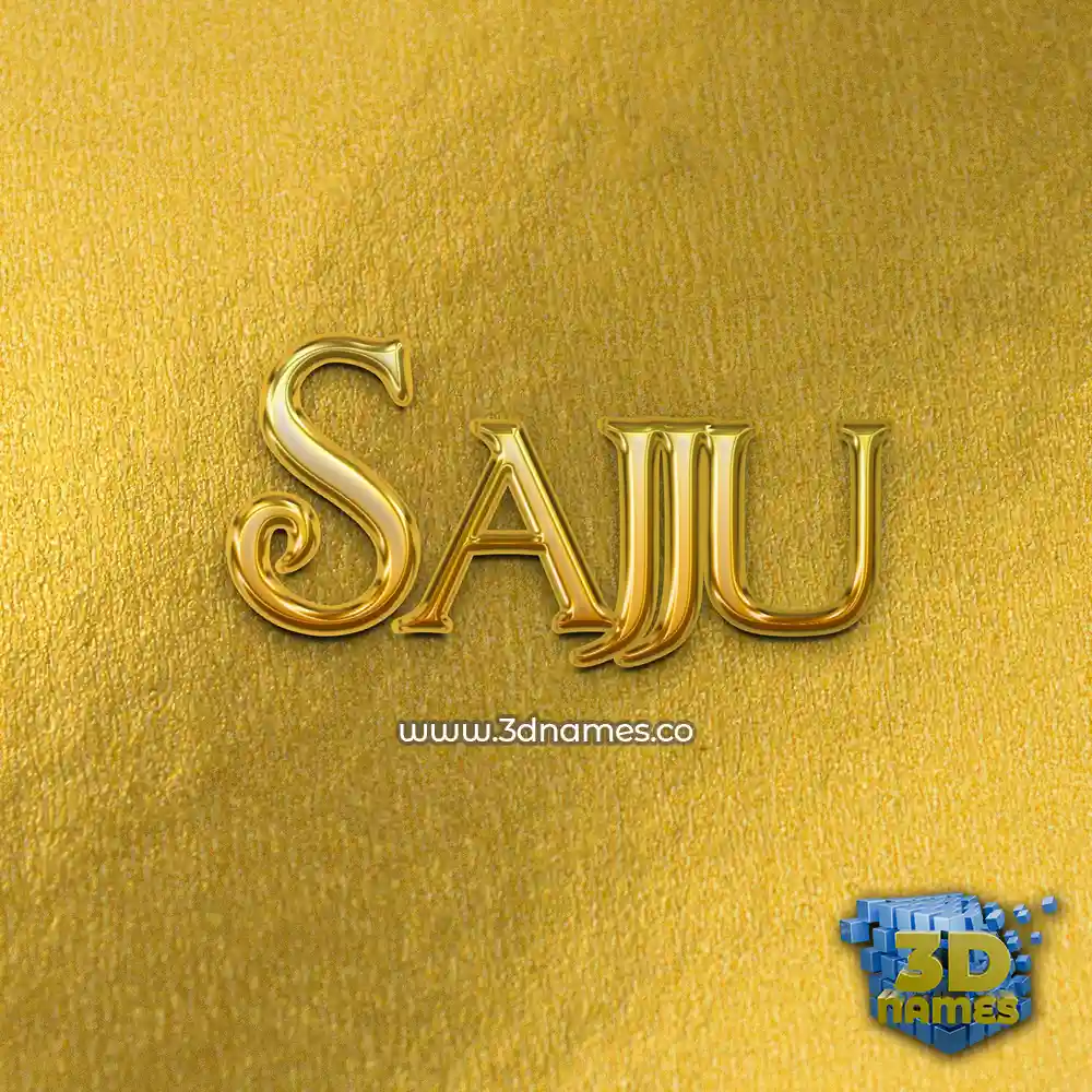 sajju in All Gold style - 3D name wallpaper