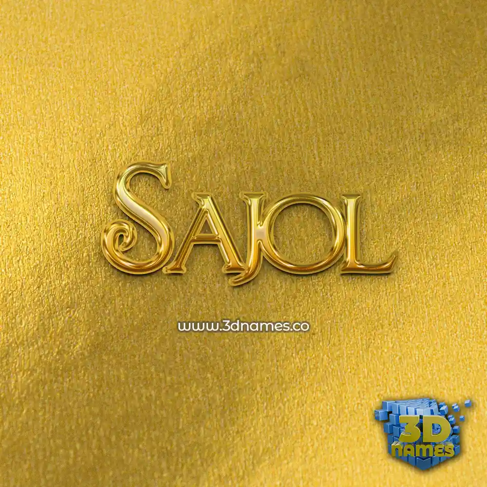 sajol in All Gold style - 3D name wallpaper