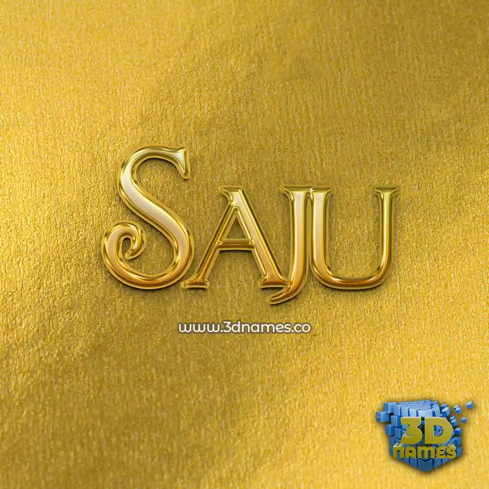 saju in All Gold style - 3D name wallpaper