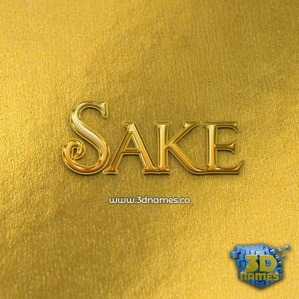 sake in All Gold style - 3D name wallpaper