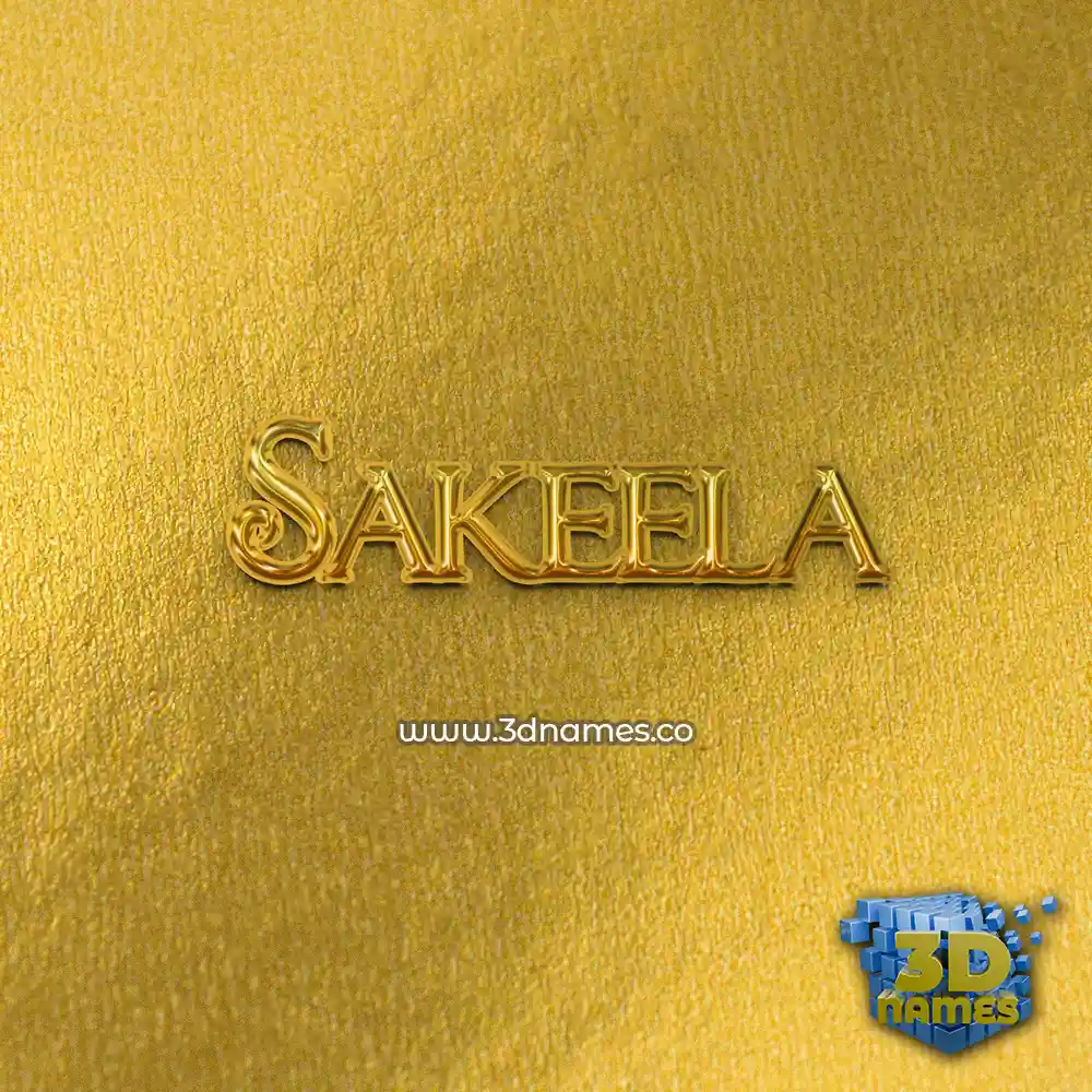 sakeela in All Gold style - 3D name wallpaper