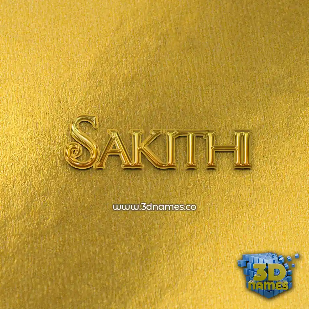 sakithi in All Gold style - 3D name wallpaper