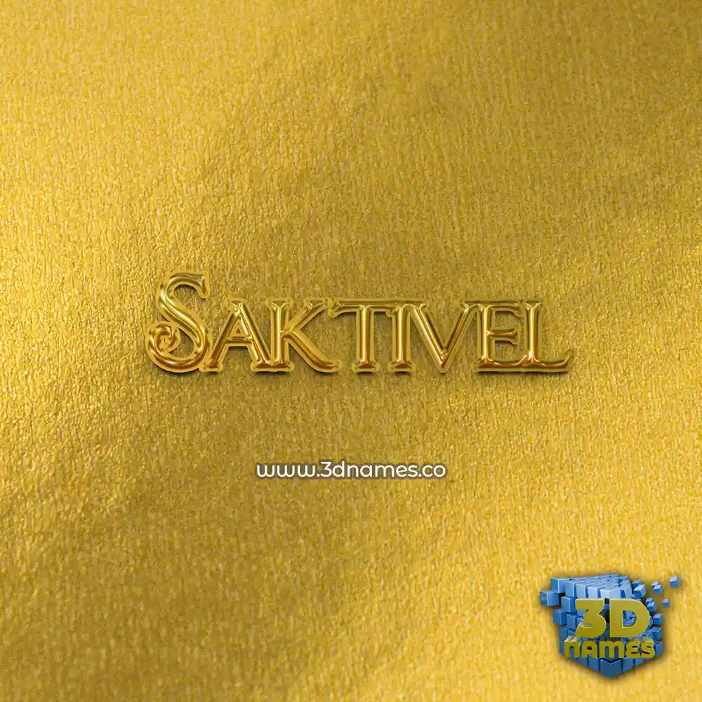 saktivel in All Gold style - 3D name wallpaper