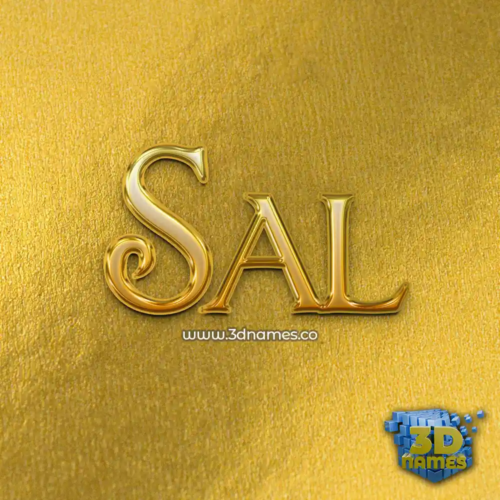 sal in All Gold style - 3D name wallpaper