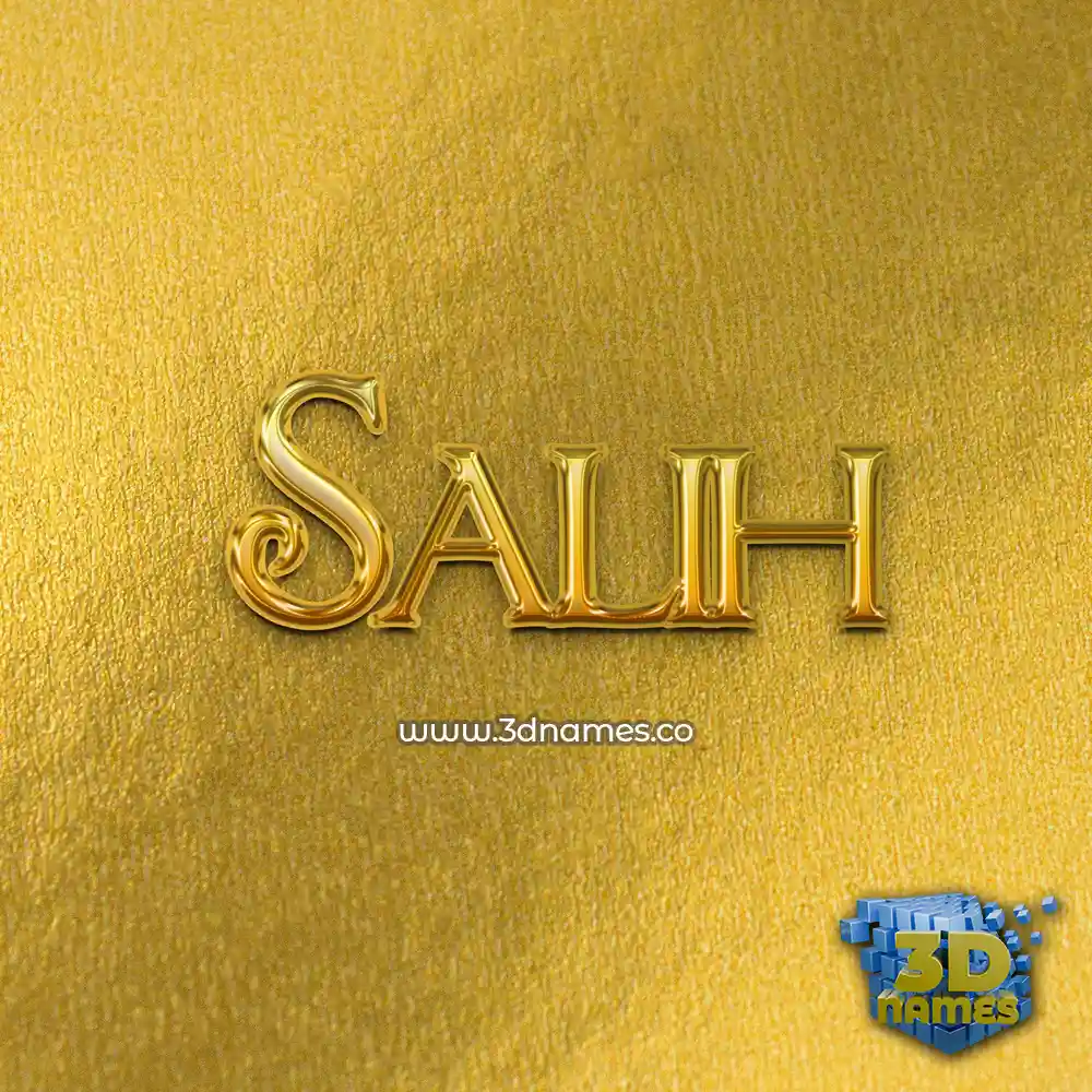 salih in All Gold style - 3D name wallpaper