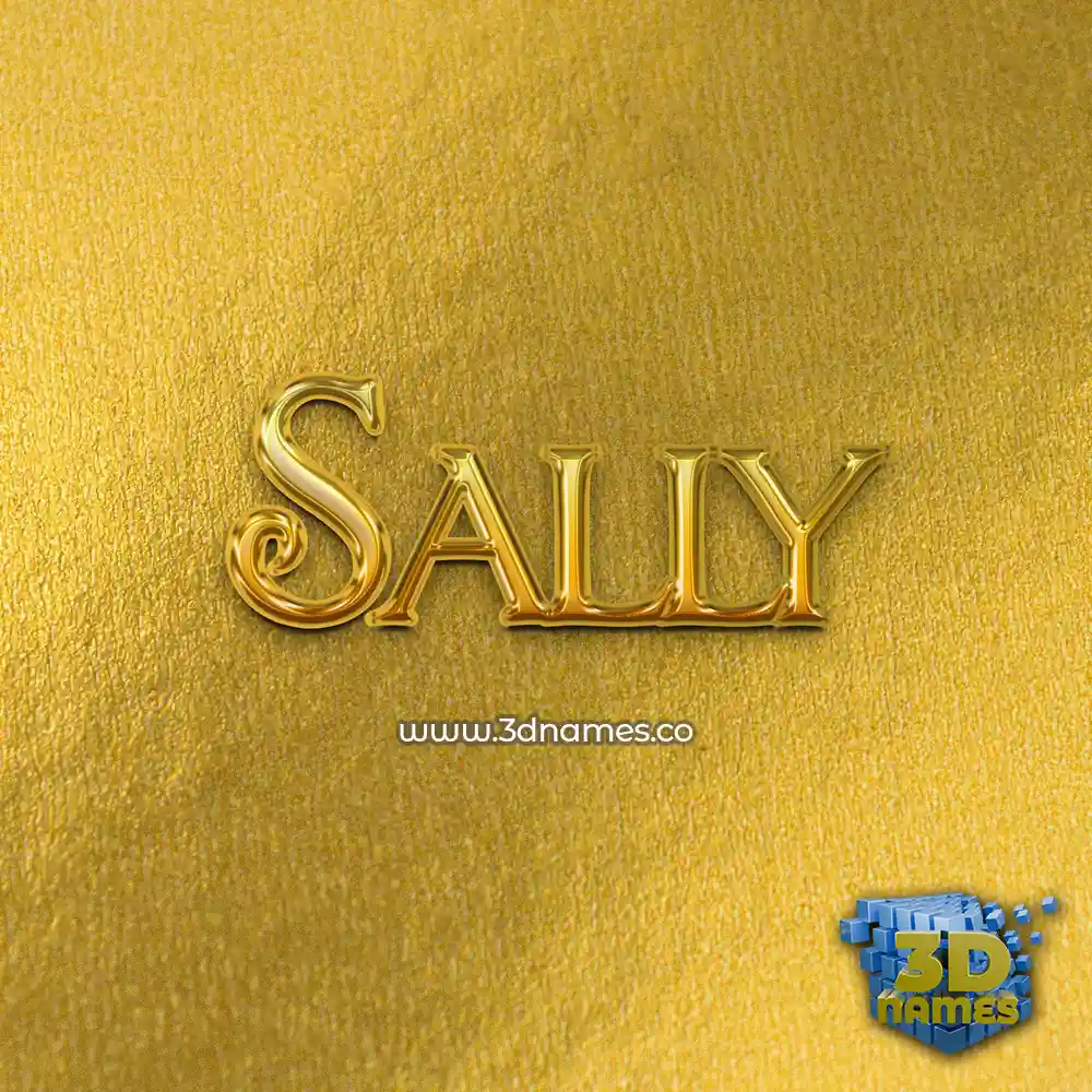 sally in All Gold style - 3D name wallpaper