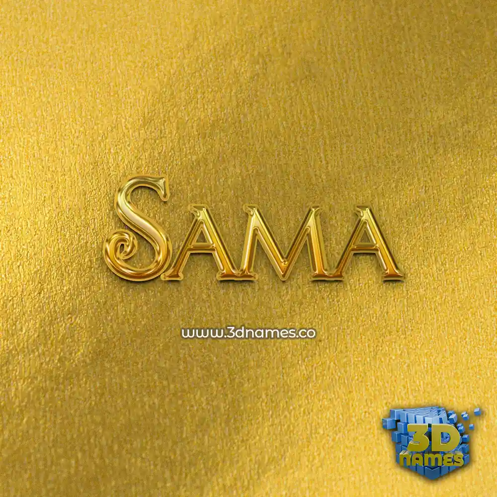sama in All Gold style - 3D name wallpaper