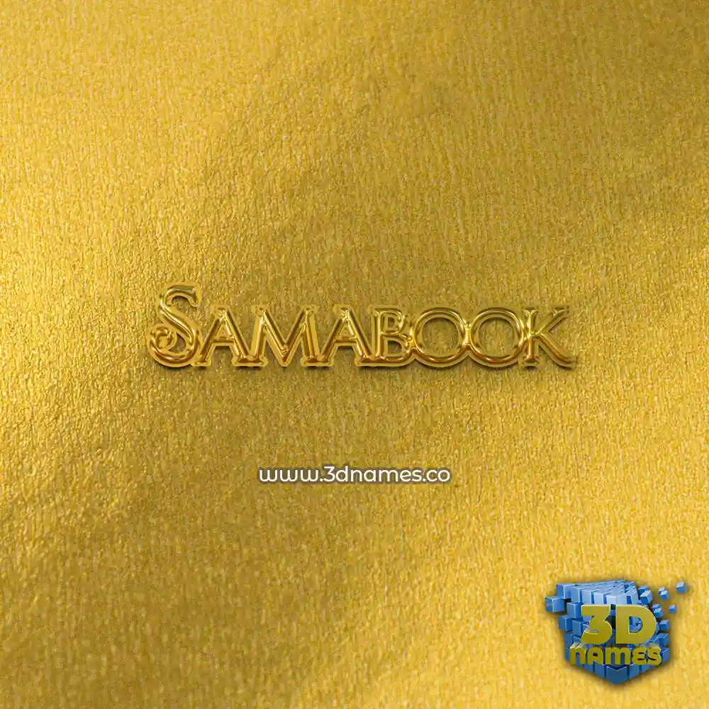samabook in All Gold style - 3D name wallpaper