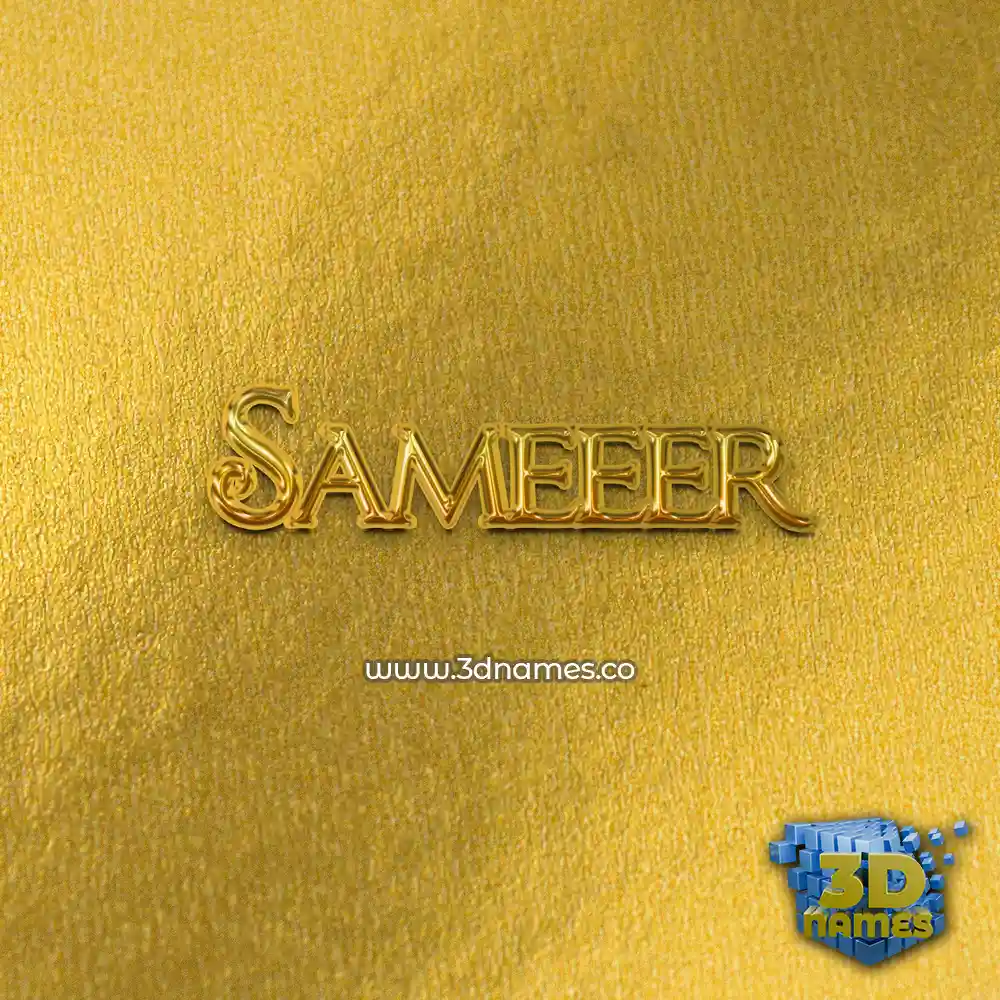 sameeer in All Gold style - 3D name wallpaper