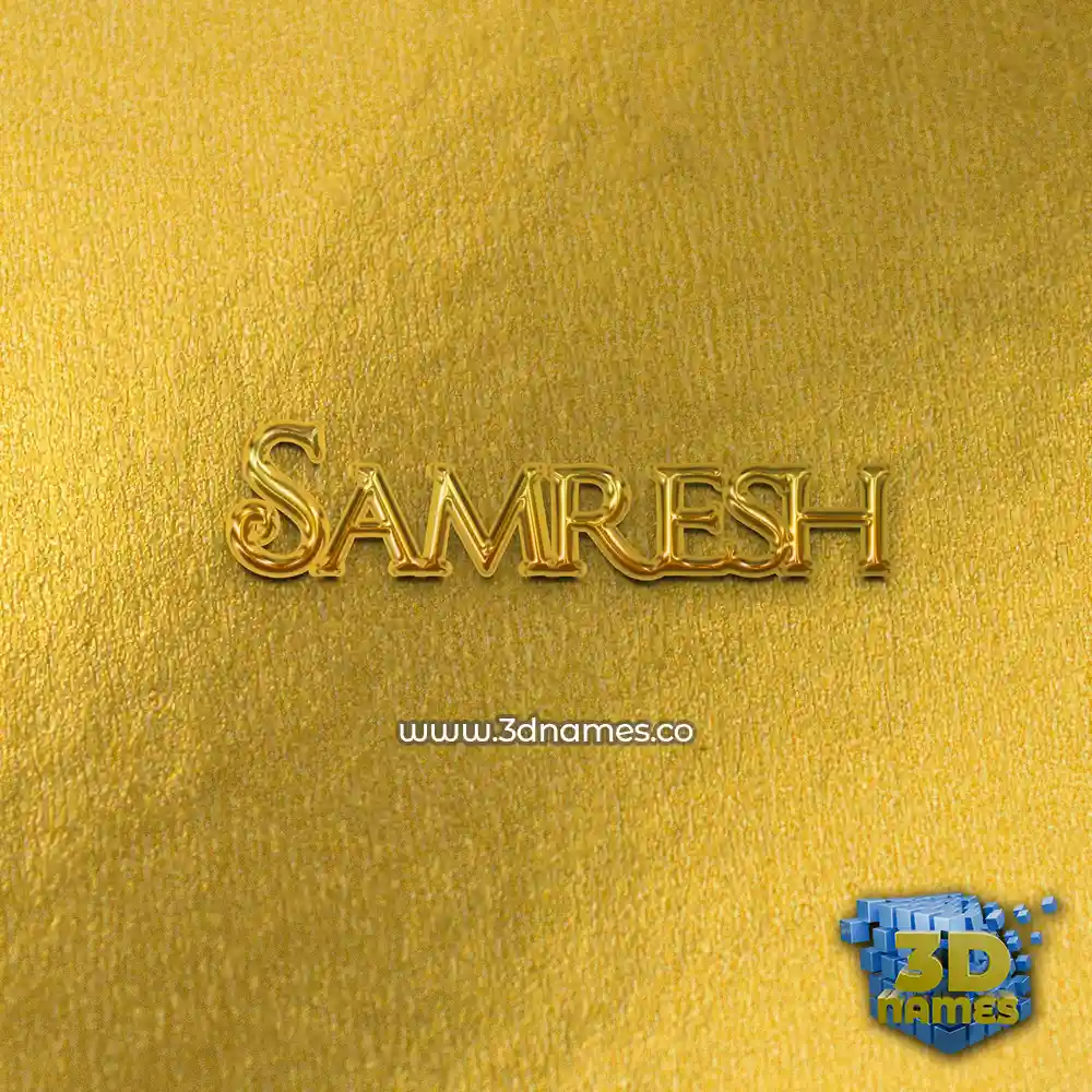 samresh in All Gold style - 3D name wallpaper