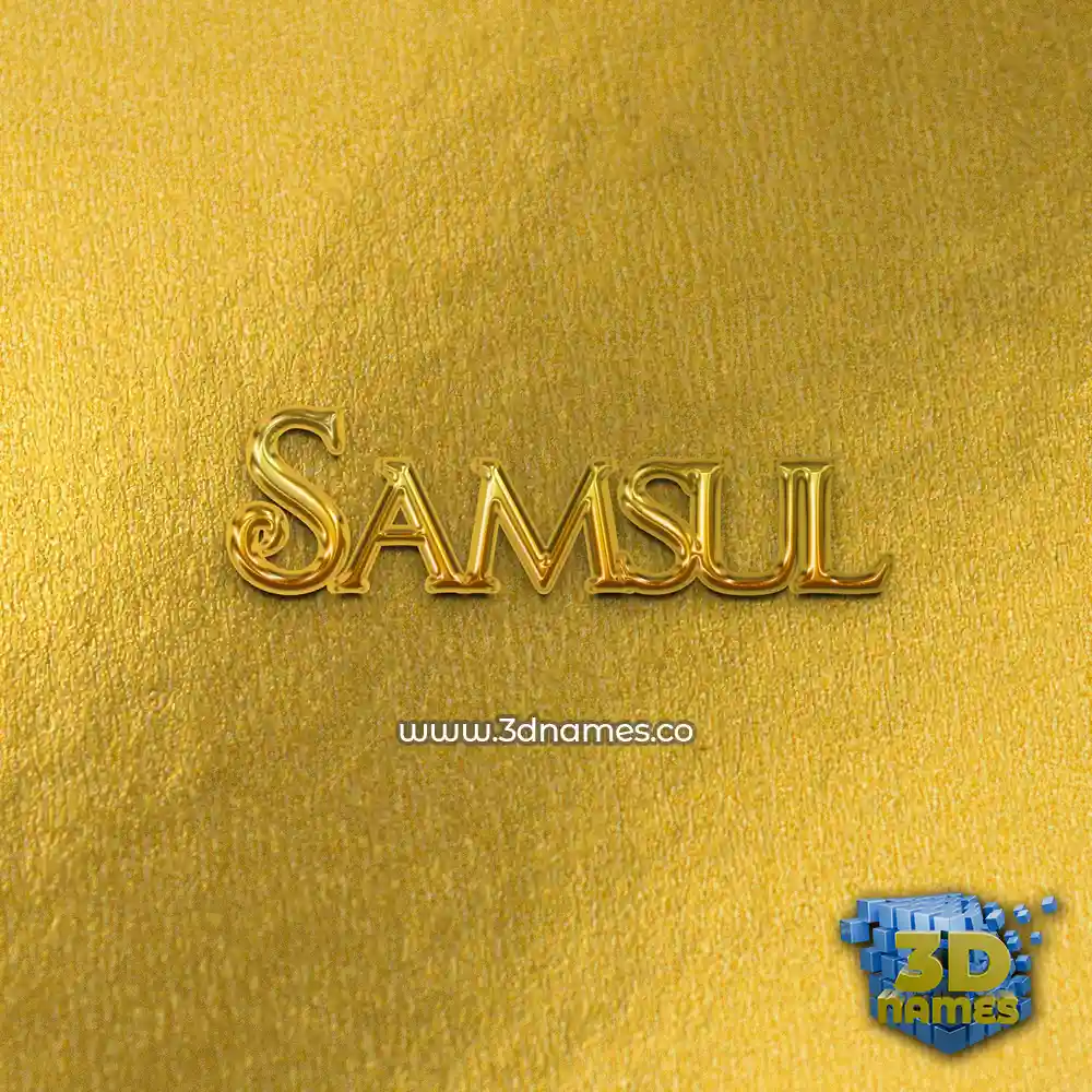 samsul in All Gold style - 3D name wallpaper