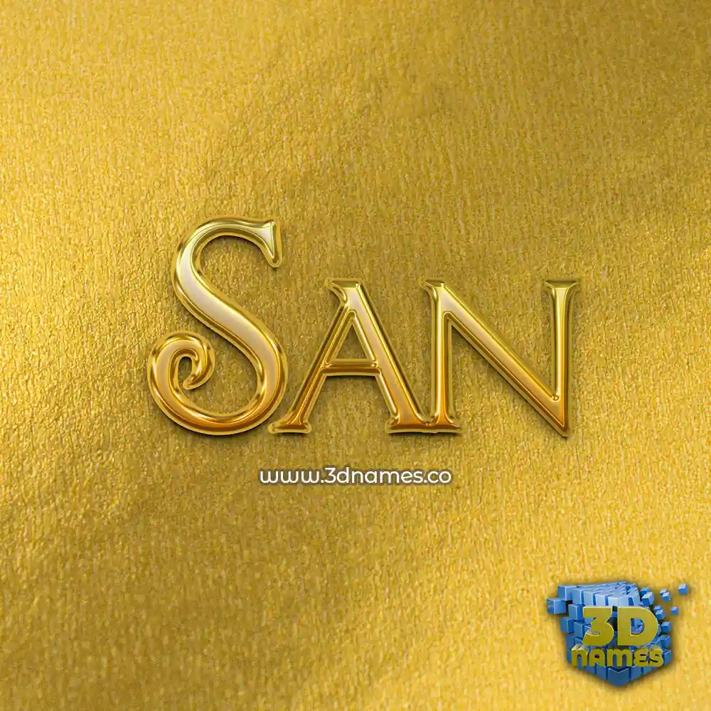 san in All Gold style - 3D name wallpaper