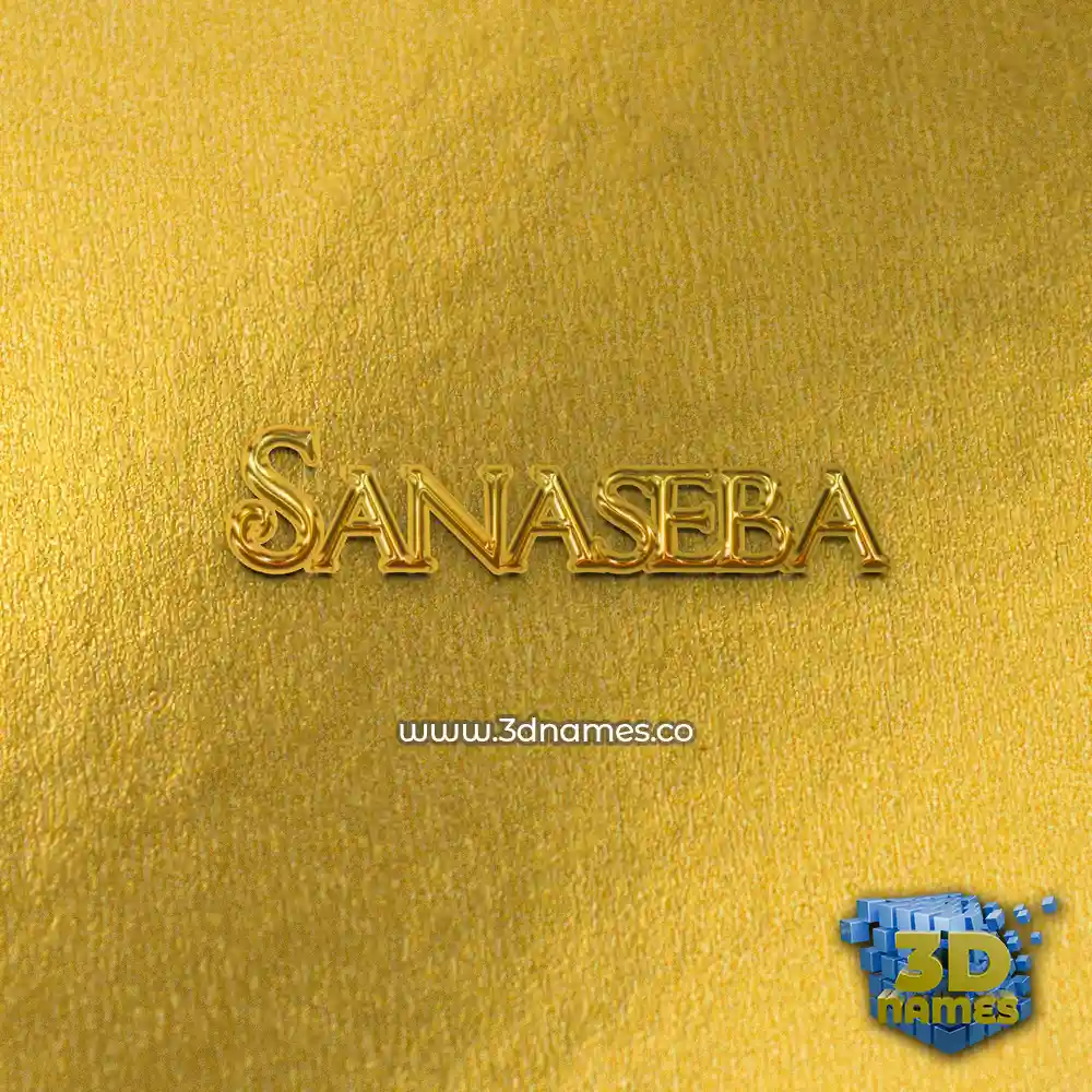 sanaseba in All Gold style - 3D name wallpaper