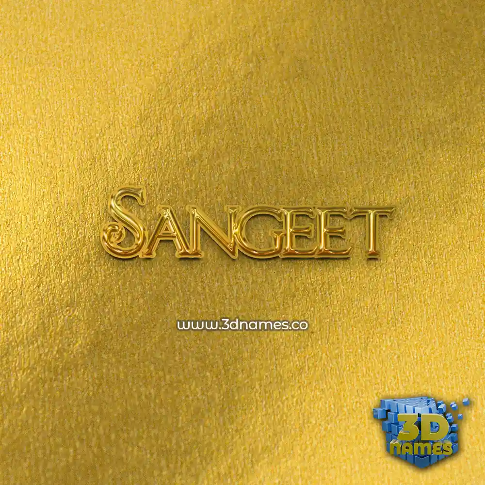 sangeet in All Gold style - 3D name wallpaper