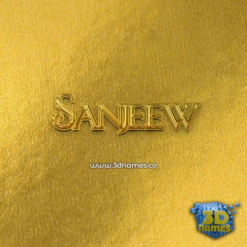 sanjeew in All Gold style - 3D name wallpaper