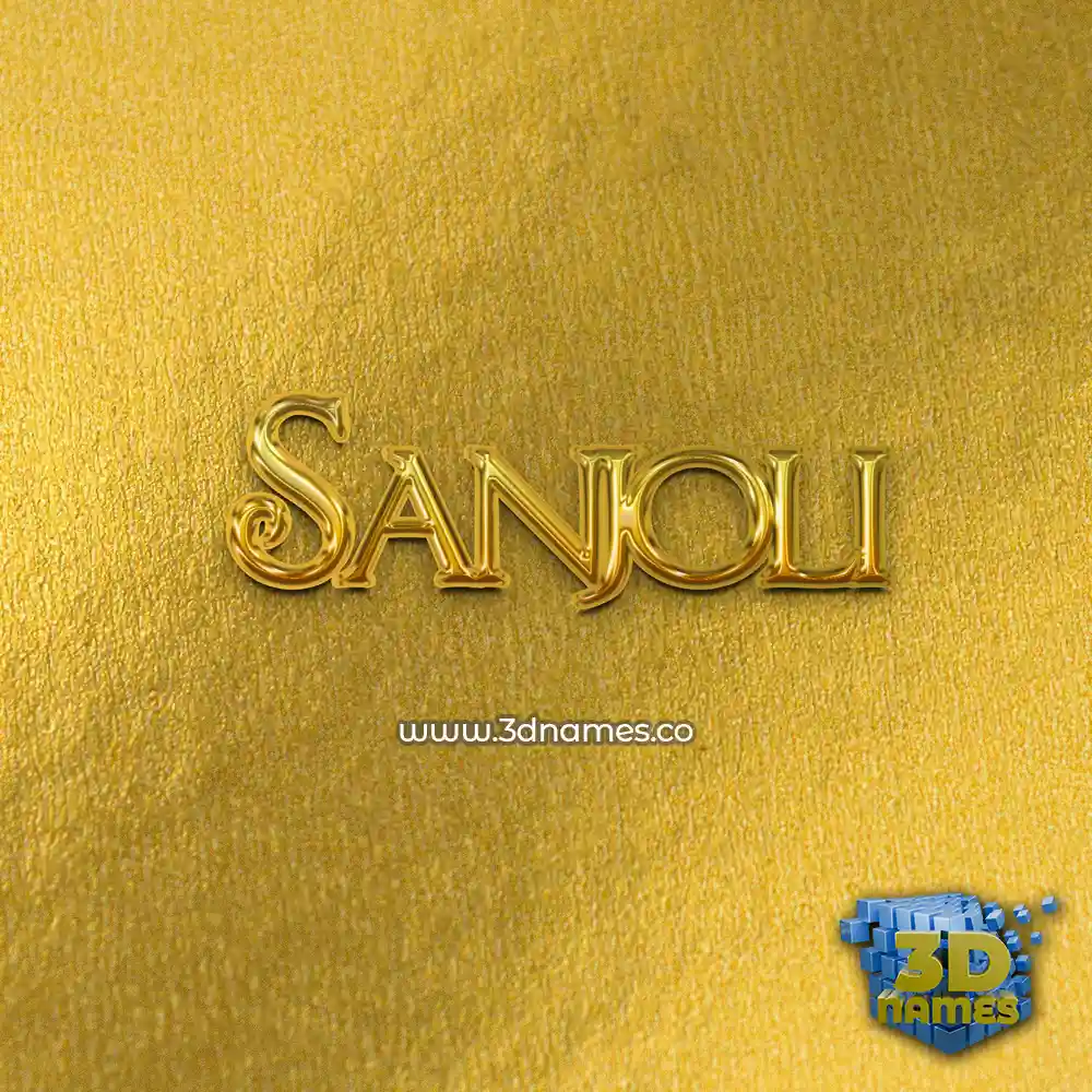 sanjoli in All Gold style - 3D name wallpaper