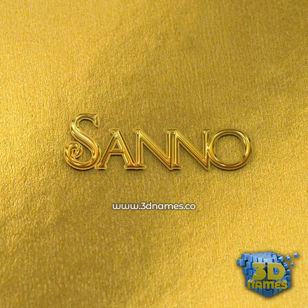 sanno in All Gold style - 3D name wallpaper
