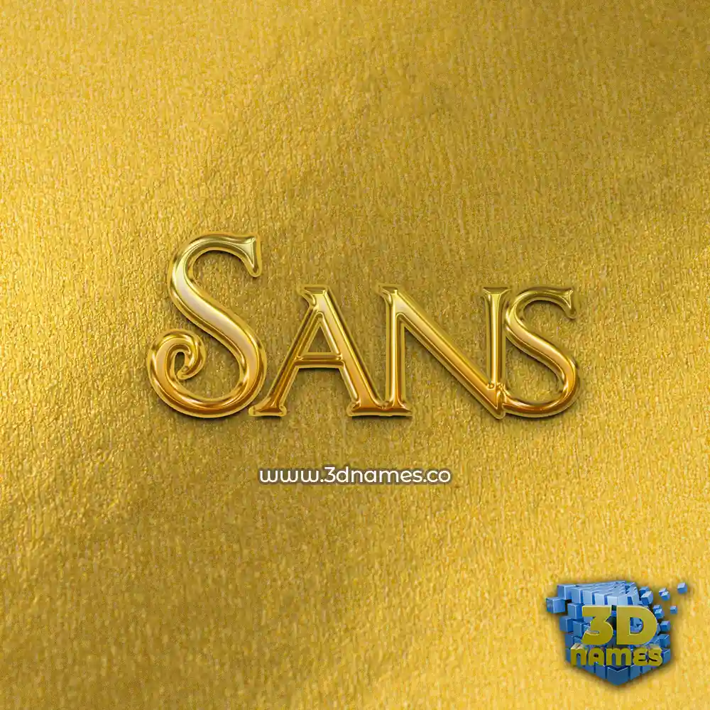 sans in All Gold style - 3D name wallpaper