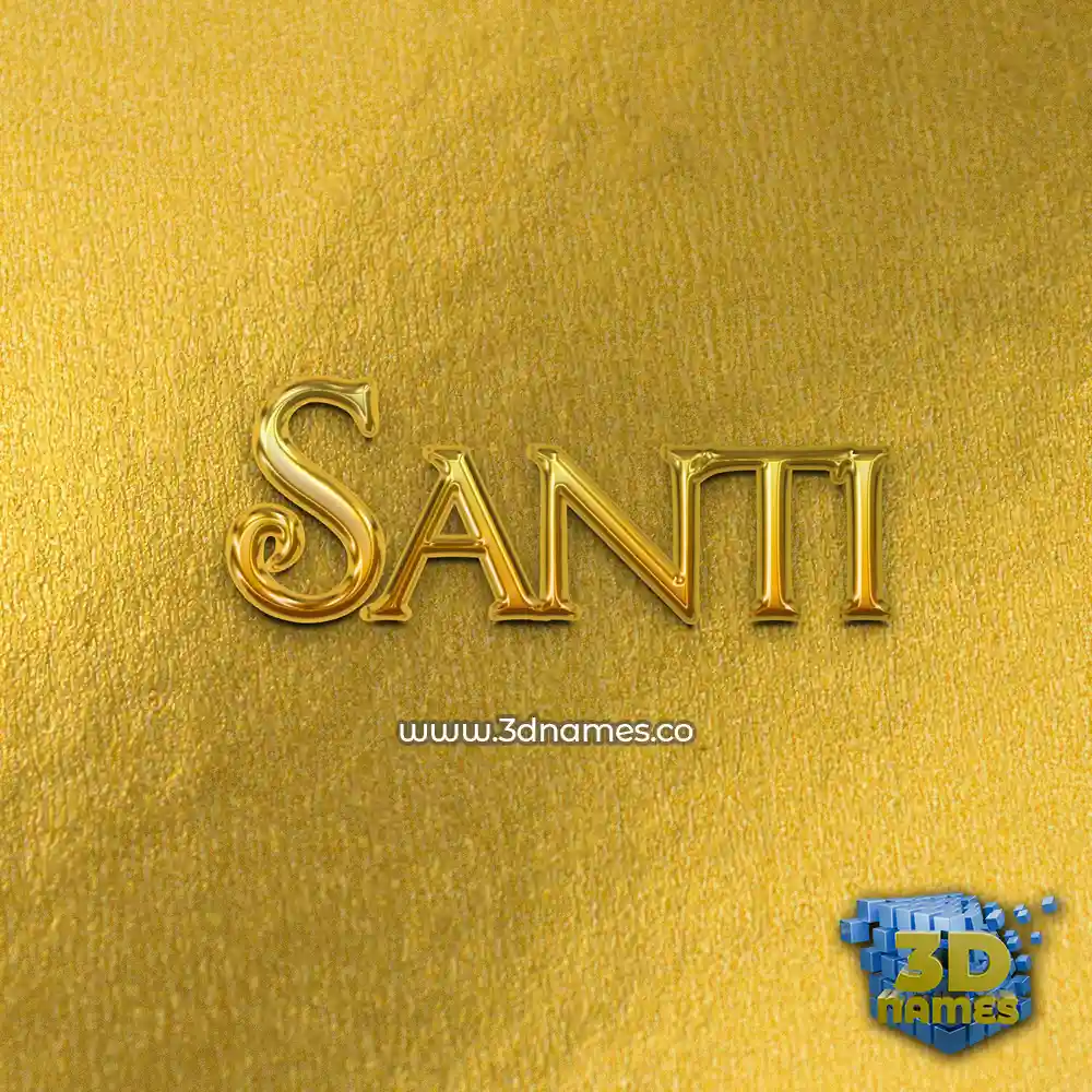 santi in All Gold style - 3D name wallpaper