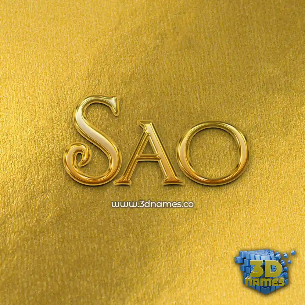 sao in All Gold style - 3D name wallpaper
