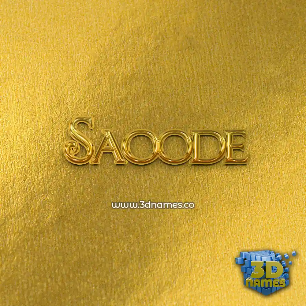 saoode in All Gold style - 3D name wallpaper
