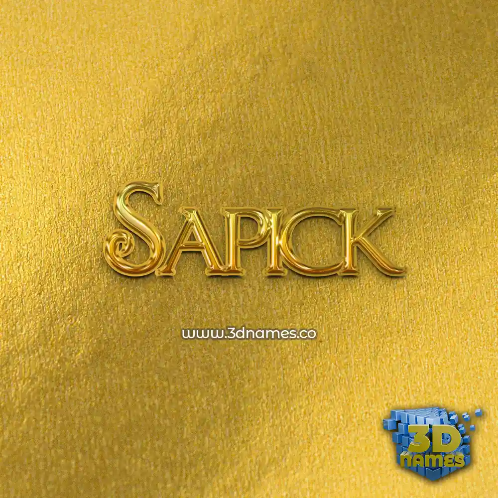 sapick in All Gold style - 3D name wallpaper