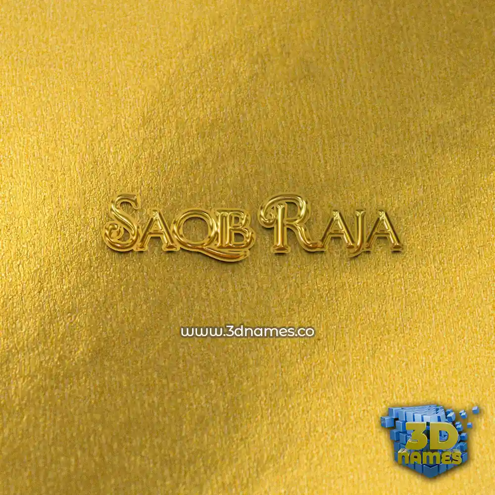 saqib raja in All Gold style - 3D name wallpaper