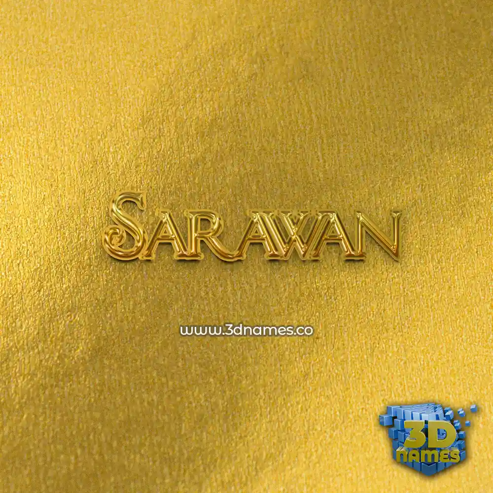 sarawan in All Gold style - 3D name wallpaper