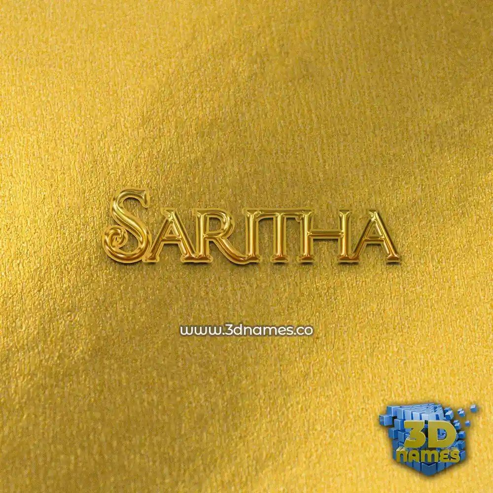 saritha in All Gold style - 3D name wallpaper