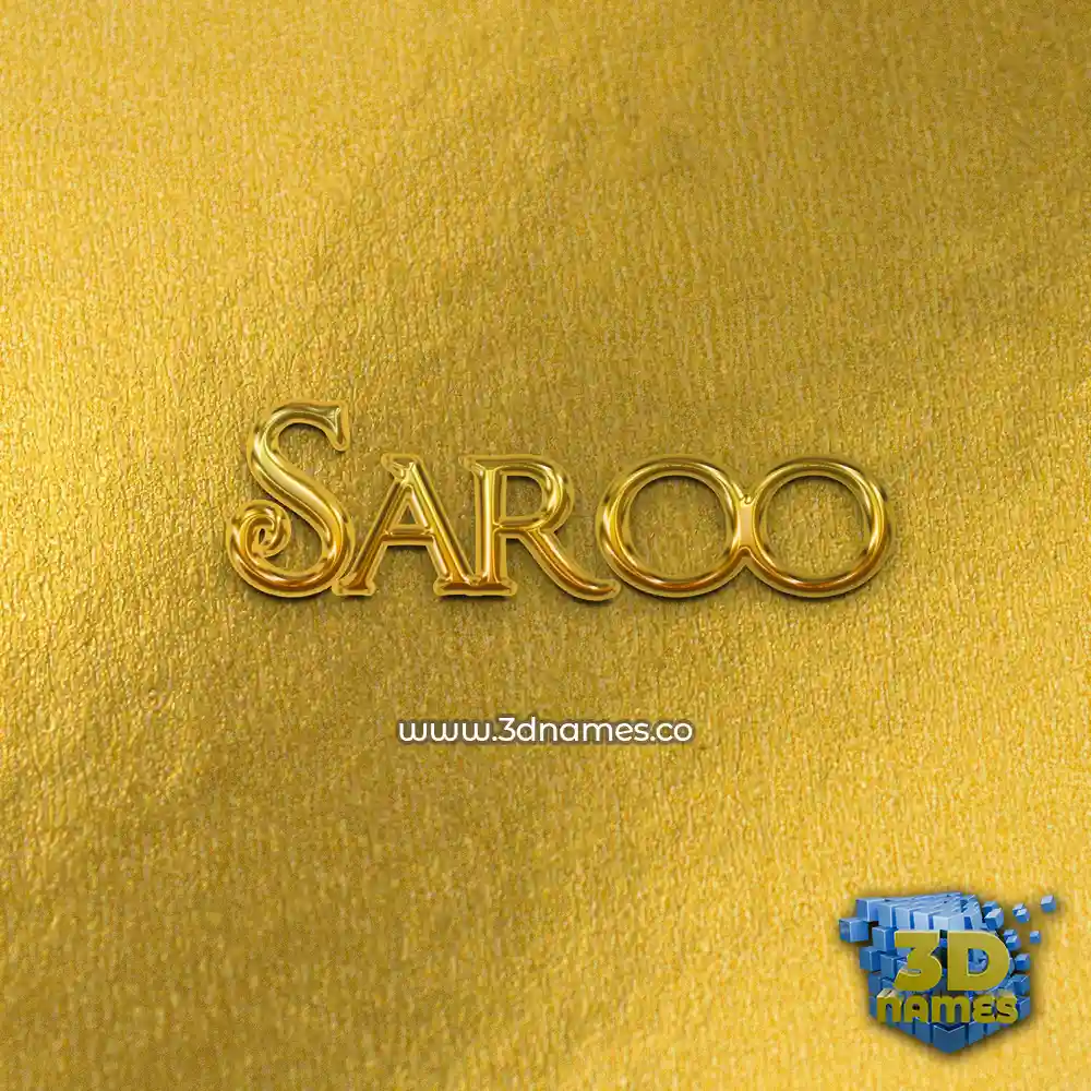 saroo in All Gold style - 3D name wallpaper