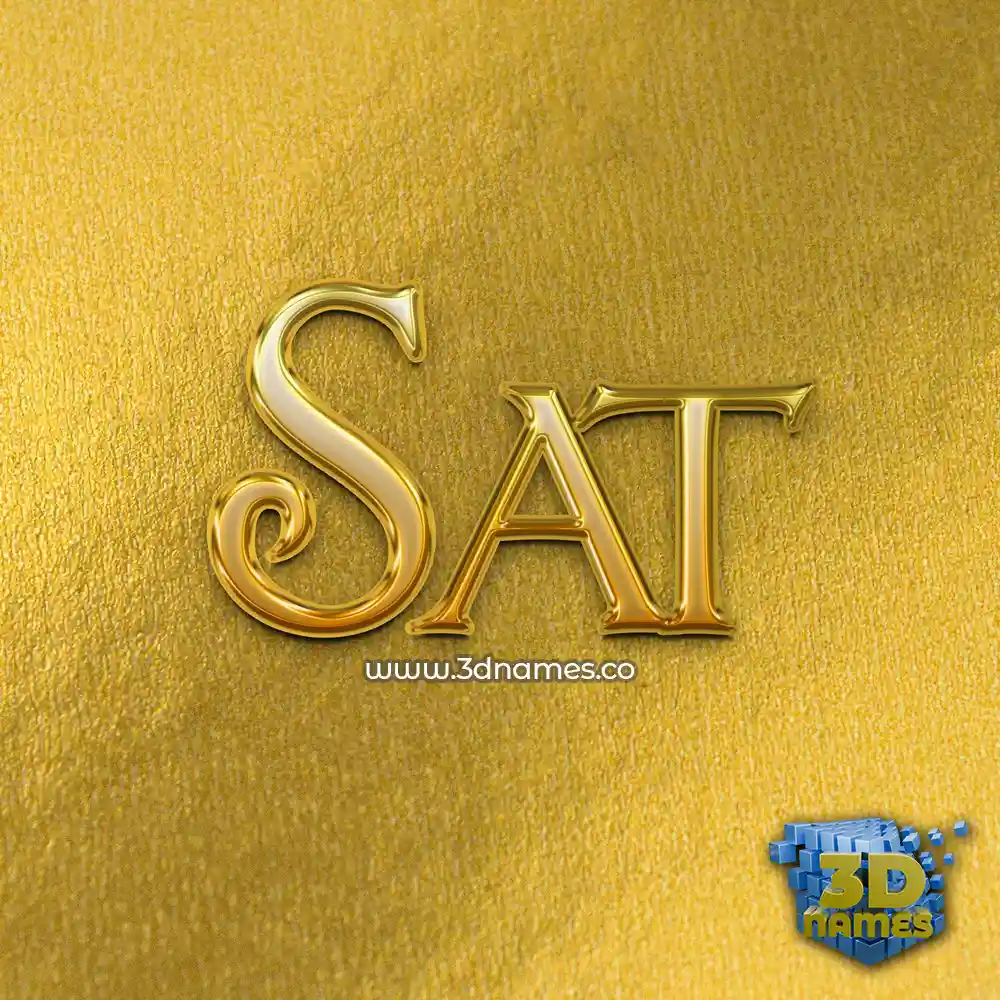 sat in All Gold style - 3D name wallpaper