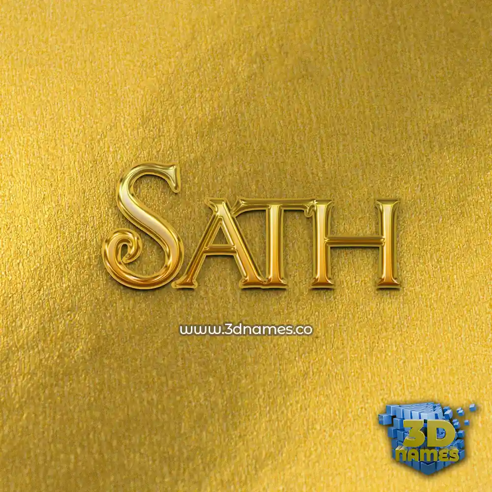 sath in All Gold style - 3D name wallpaper