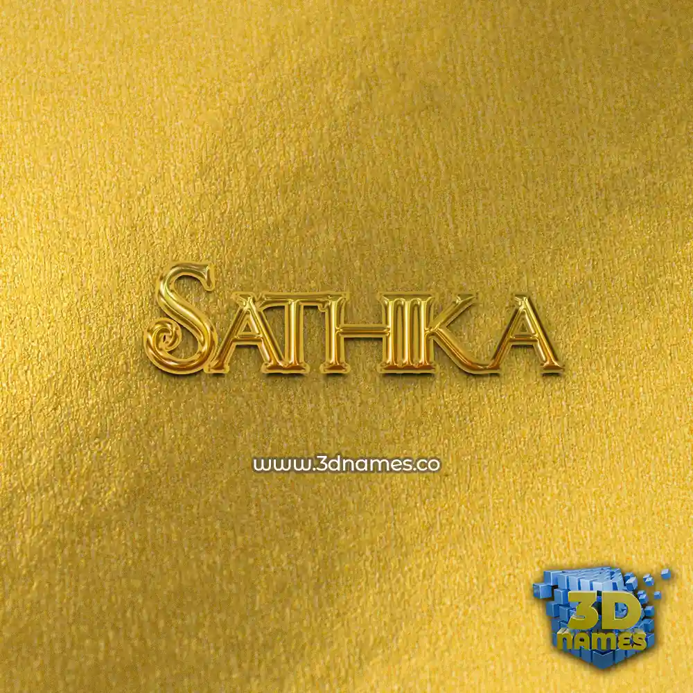 sathika in All Gold style - 3D name wallpaper