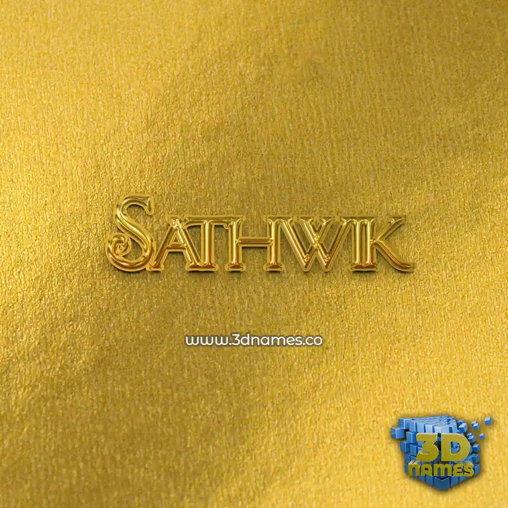 sathwik in All Gold style - 3D name wallpaper