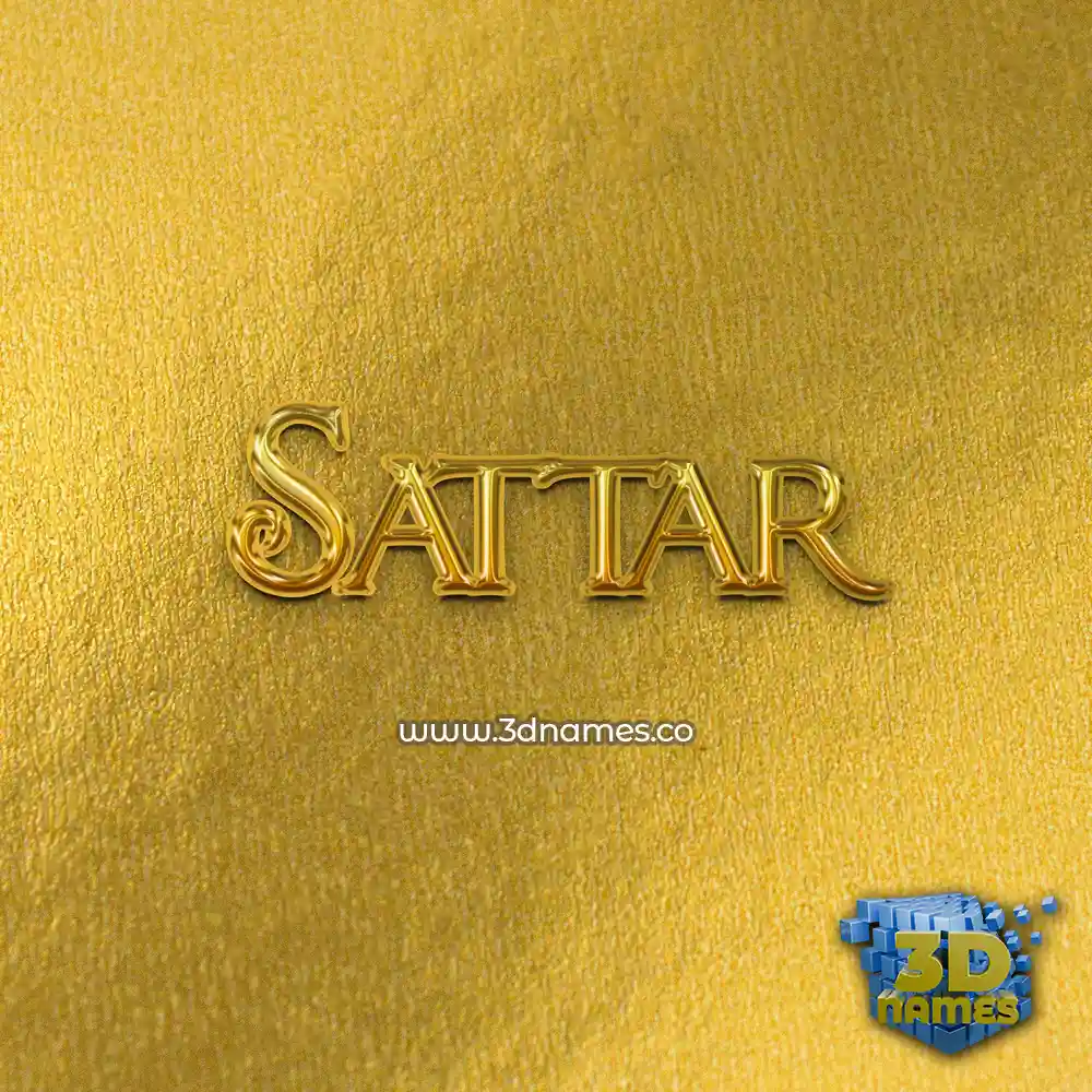 sattar in All Gold style - 3D name wallpaper