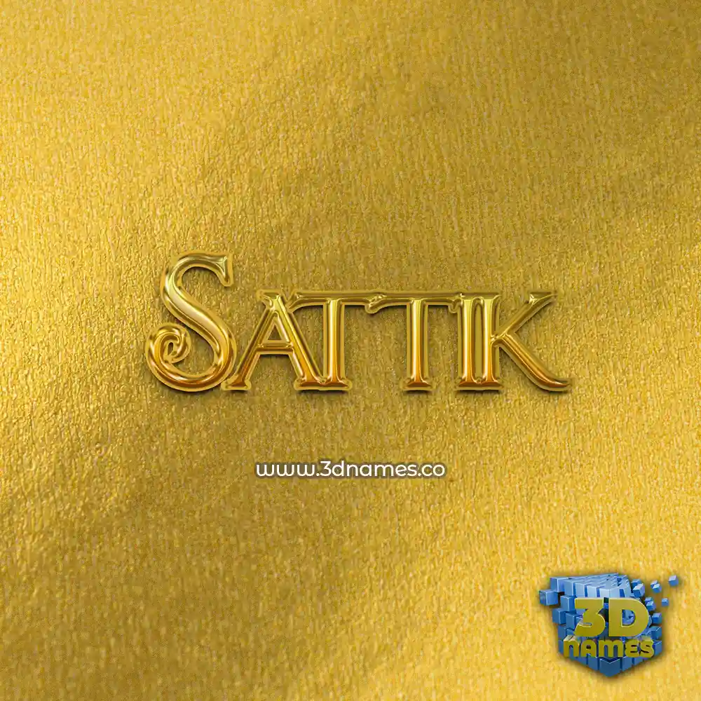 sattik in All Gold style - 3D name wallpaper
